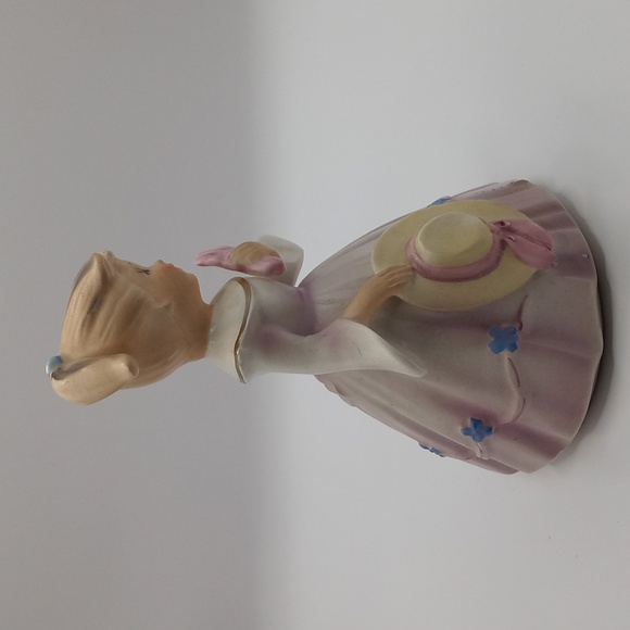 Vintage Porcelain Musical Girl in Big Pink Dress Schmid Brothers Made in Japan - Picture 2 of 6